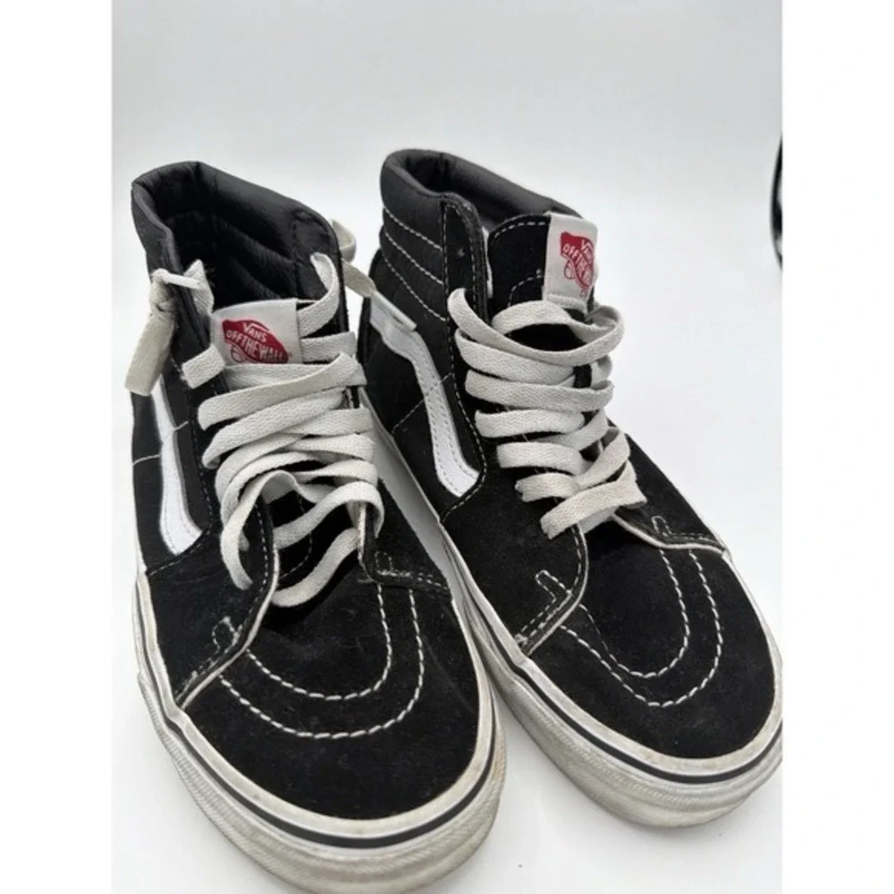 Vans Sk8-Hi Black White Suede Canvas Sneakers Men's 5 / Women's 6.5 Off The Wall
